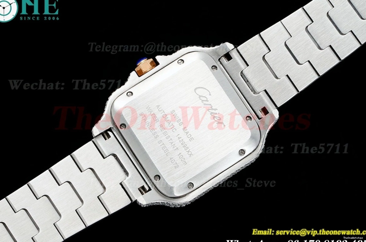 SS Silver MY9015 Santos Dial XL AMG Mens 40mm SS 100 RG 1202